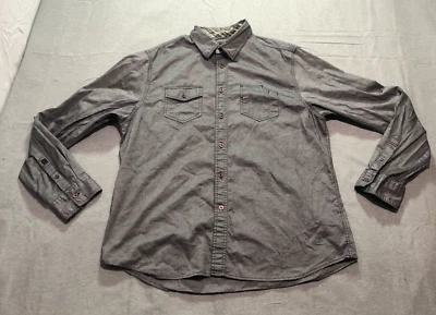 Guess Denim Button Up Shirt Men's XL Preppy Minimalist Rancher Lounge Indie Gray - Image 1 of 4
