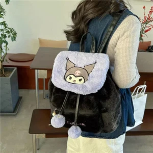Sanrio Kuromi Backpack Plush Bag Hello Kitty Cute Girls Handbag Xmas Gifts - Picture 1 of 4