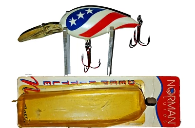 Norman OL GLORY Deep Little N Crank Bait PRE PRADCO AMERICAN FLAG RED WHITE BLUE - Image 1 of 4
