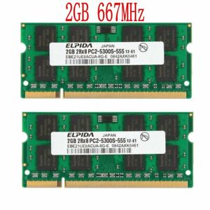 ELPIDA 4GB 2x 2GB DDR2 667MHz PC2-5300S 200Pin CL5 SODIMM Laptop Memory SDRAM BT