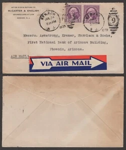 1935 Air Mail Cover - Newark, New Jersey - Duplex '9' Handstamp - Picture 1 of 1