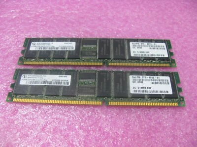 Sun X7603A 1GB mem kit (2 * 512MB) 370-6202  PC2100R ECC for V240 Infinion - Image 1 of 3