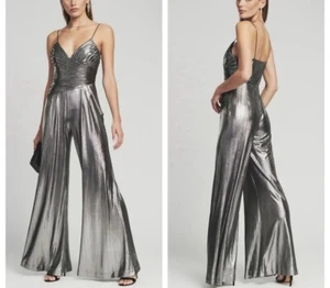 Retrofete Everly Metallic Gunmetal Flare Wide Leg Jumpsuit Gr. XS $ 585 - Bild 1 von 15