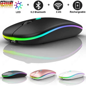 PC Maus Kabellos USB Wireless Aufladbar Mouse Computer Notebook Laptop Funkmaus - Bild 1 von 17