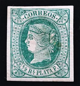 Isabel II - 1/2 Real de plata 1864. Antillas. Nuevo, sin dentar, Goma original - Imagen 1 de 1