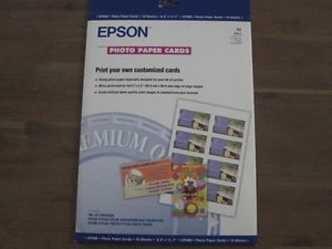 Epson Photo Paper Cards 8 Karten / Blatt pro Din A4 Blatt S041177 Pack 10 Blatt - Bild 1 von 1