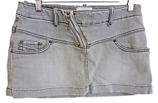 Diesel Industry Grey Denim Mini Skirt Size 28 - Embroidered pockets