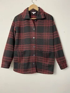 J Jill black and red buffalo plaid coat Small/petide EUC - Picture 1 of 7