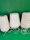 NICE Lot 3 Cone Spool #1-3 Peru Alpaca Wool Yarn Mix 2lb 2oz 986gr C62 Off White