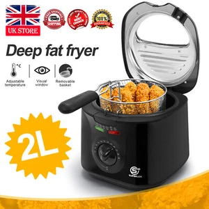 Electric Deep Fat Fryer Chips Oil Frying Non-stick & Basket & View Window 1300W - Picture 1 of 15