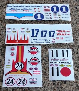 TESTORS gas powered car WATERSLIDE DECALS -4 different ones to chose from