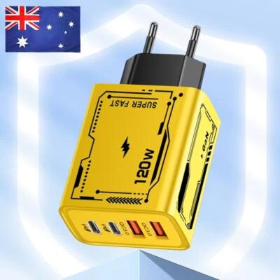 120W Fast Charging 4 Ports Super Fast Charger QC3.0 PD Type C Charger for iPhone - Image 1 of 4