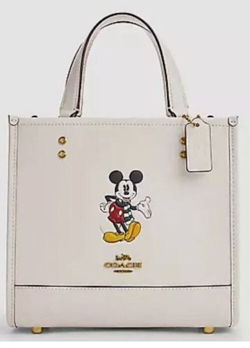 Borsa Coach CM843 Disney X Coach Dempsey 22 con gesso in pelle di Topolino nuova con etichetta