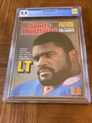 Sports Illustrated CGC 5,5 páginas blancas (Lawrence Taylor “LT” - Gigantes de Nueva York)- CABRA Foto 1 de 4