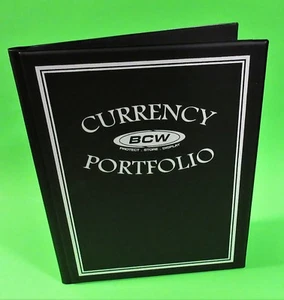 CURRENCY PORTFOLIO, BLACK - 10 PAGES FOR 30 BILLS-Pocket size 3 7/8 x 8 1/4 - Picture 1 of 3