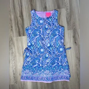 Lilly Pulitzer Donna Hello Sunshine Romper Dress Size 2 Purple Iris Paisley - Picture 1 of 11