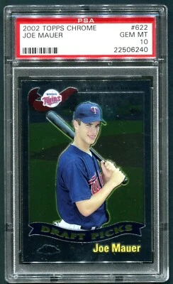 Joe Mauer 2002 Topps Chrome #622 RC Rookie PSA 10! Twins HoF MVP VERY LOW POP! - Image 1 of 2