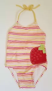 Traje de baño de una sola pieza Old Navy para niñas 18-24 meses, a rayas con fresa - Imagen 1 de 8