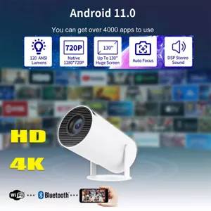 Mini Proiettore 4K 120 ANSI Lumen LED 720P WiFi Bluetooth HD Home Theater L9N3 - Foto 1 di 10