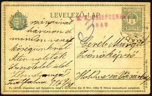 Rumania Hungría 1916 estacionario @ ARAD "KuK BRIEFZENZUR ARAD" WW1 Feldpost - Imagen 1 de 2