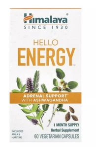 Hello Energy, Adrenal Support w/Ashwagandha, 60 Vegetarian Capsules 6/2025+ B11 - Picture 1 of 2
