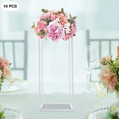 Soporte de flores de metal dorado de 23,6 pulgadas de alto para mesa de boda centros de mesa decoración Foto 1 de 4