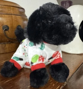 Douglas Cuddle Toys Christmas Mini P.J Pup BLACK LAB Dog Stuffed Animal #15258 - Picture 1 of 5