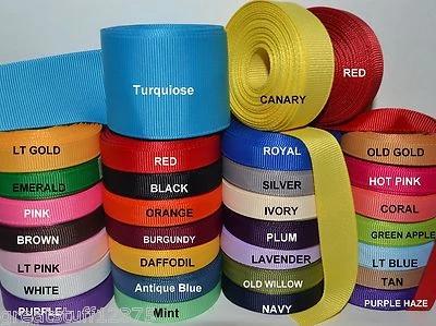 3/8", 5/8", 7/8", 1.5" Grosgrain Ribbon  5 Yards of 1 Color Solid Bulk Wholesale - Image 1 of 4