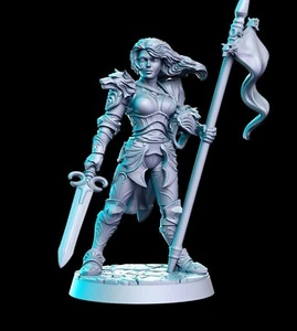 Brunhilda, Female Knight Pinup Fantasy Miniature D&D Pathfinder Tabletop RPG - Picture 1 of 1