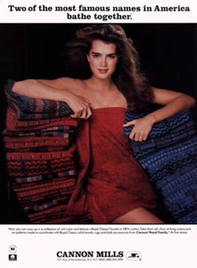 1984 Cannon Mills: Brooke Shields Bathe Together Vintage Print Ad - Picture 1 of 1