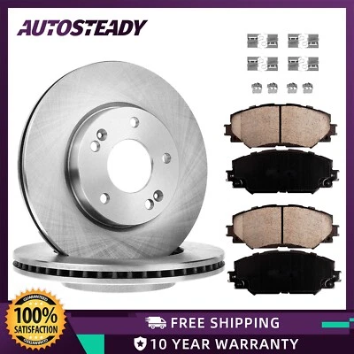 Front Disc Brake Rotors + Ceramic Brake Pads for 2009 - 2014 Toyota Matrix - Image 1 of 4