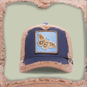 Goorin Animal Farm Trucker Snapback Baseball Hat Cap Silky Moth Smooth Brown - Picture 1 of 7
