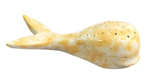 Catalina Ware Whale Figure Santa Catalina Island Pottery White Yellow Vtg RARE - Picture 1 of 11