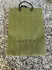 Gucci Tall Shopping GIFT BAG  10"L x 13.5"H x  5.5"W Green NEW Empty