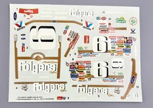 NASCAR 1:24 CAR MODEL DECALS SHEET MARK MARTIN FOLGERS #6 FORD THUNDERBIRD #D27 - Picture 1 of 4