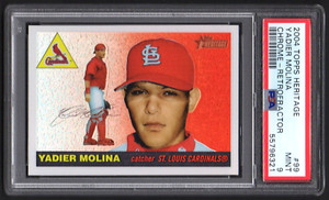 2004 Topps Heritage Chrome Retrofractor #99 Yadier Molina RC PSA 9 MINT #/555