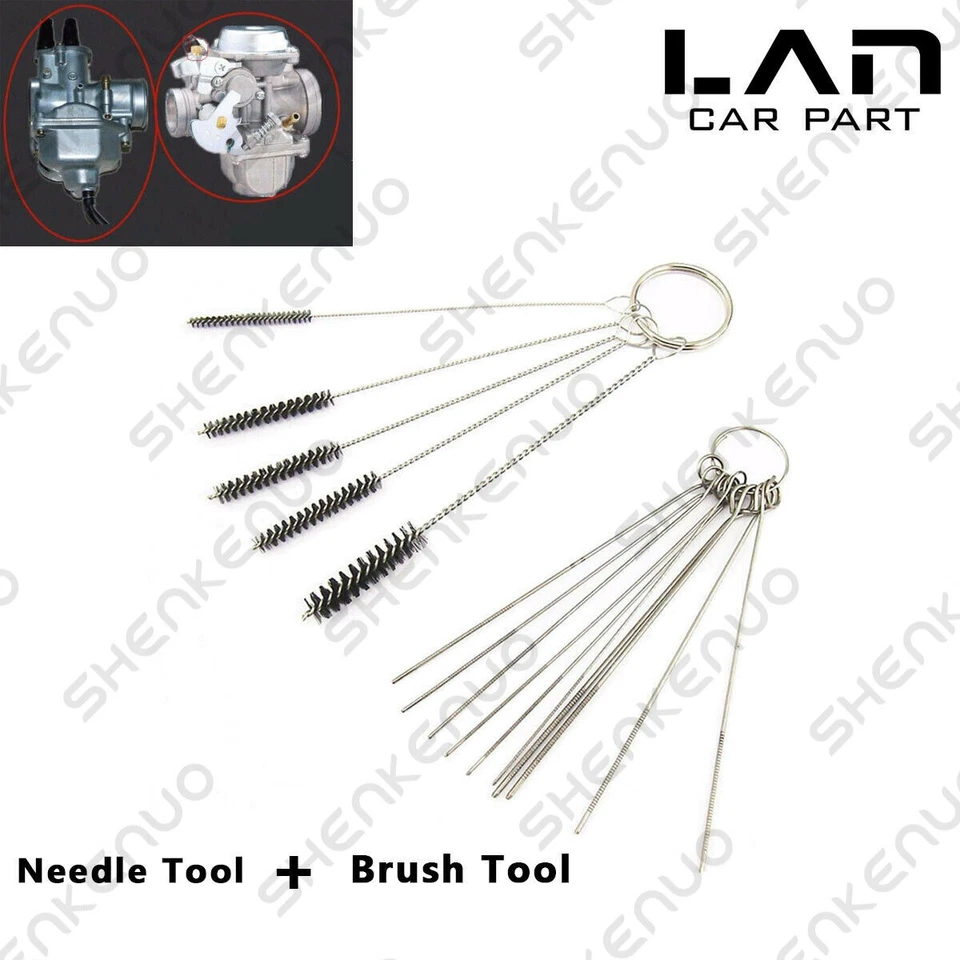 15pc Car Motorcycle Carburetor Cleaning Needles brushes Dirt Jet Remove Tool Kit Foto 1 de 4