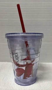 Taza Starbucks Red Fox 12 oz Navidad 2012 vaso aislante de doble pared con paja - Imagen 1 de 8