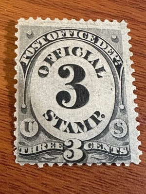 United States 1873 3 cent Post Office Official. Mint/was Hinged/ OG. Scott O49 - Image 1 of 2