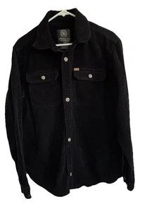 Buffalo David Bitton Jeremias Black Corduroy Men’s Shacket Sz Lg Western - Picture 1 of 4