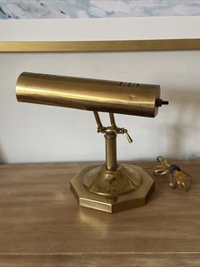 Vintage Brass Bankers Desk Lamp Adjustable Piano Light MCM Tested Works - Picture 1 of 6