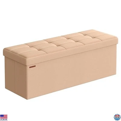 Banco otomano de almacenamiento plegable de 43" - Reposapiés para sala de estar, dormitorio, Foto 1 de 4