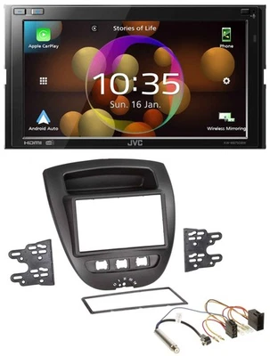 JVC DAB MP3 2DIN Bluetooth USB Autoradio für Peugeot 107 Citroen C1 Toyota Aygo - Bild 1 von 4