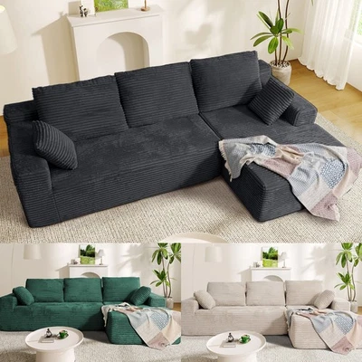 Ecksofa Couch L-Form Convertible Sektionssofa Couch mit Chaise Schlaffunktion - Bild 1 von 4