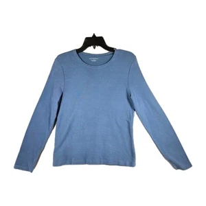 Maglione camicia donna blu manica lunga Appleseeds girocollo cotone taglia S - Foto 1 di 8
