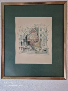 Kunstdruck im Passpartout gerahmt Lieferung v,Essen 50 x 42,5 cm - Bild 1 von 4