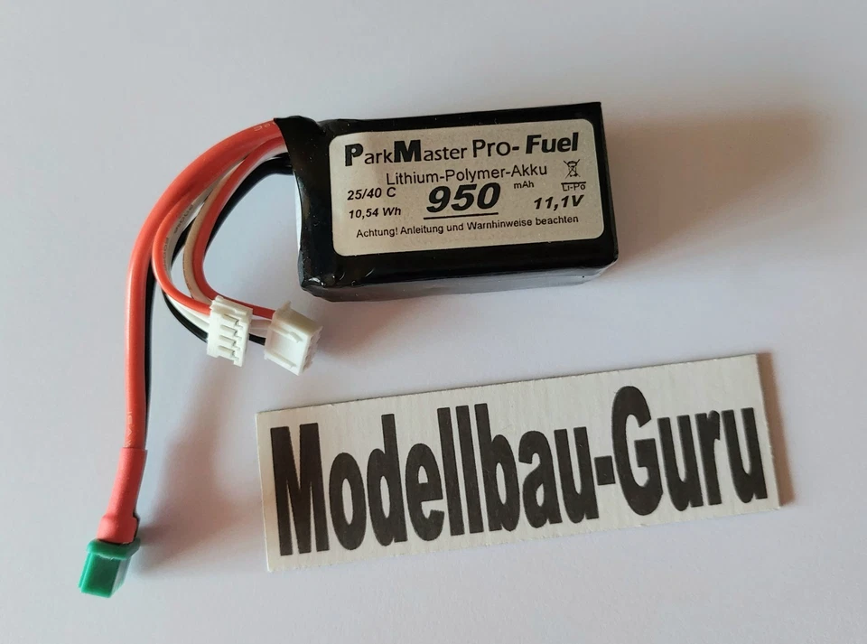 Park Master Fuel 950 mAh 11,1 V Lipo Akku 25/50 C mit M6 Multiplex Stecker - Bild 1 von 1