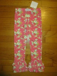 NWT SweetHoney Clothing Pink Floral Ruffle Pants Size 5 - Picture 1 of 8