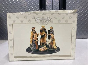 Crown Accents 11 Piece Christmas Nativity Set with Wood Base - Picture 1 of 6