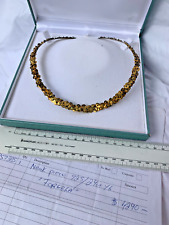24ct Yellow Gold Necklace Collar of flower petals 'Forgela' RRP $4,290